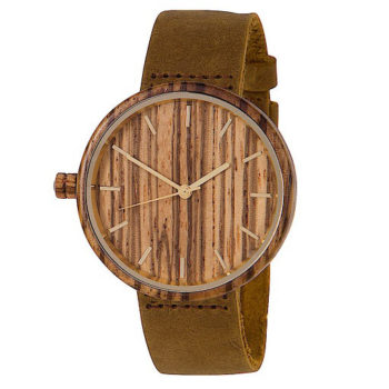 Wooden Watch with Leather Strap By Woodies