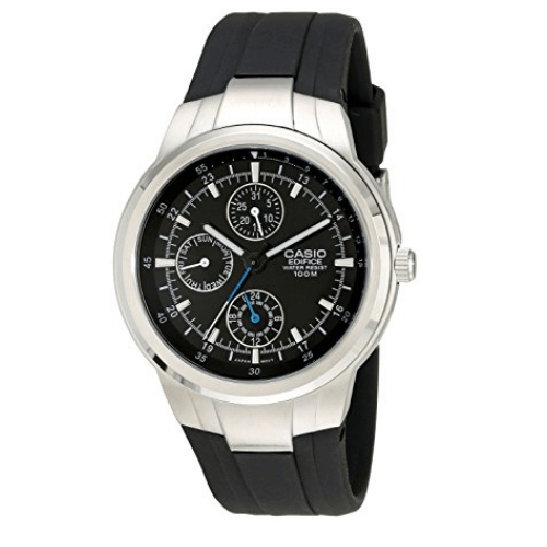 Casio Edifice Multifunction Men's Watch With Black Resin Band EF305-1AV