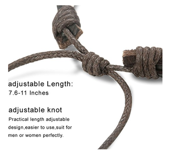 Unisex Leather Bracelets Wooden Bead Bracelets 12Pcs