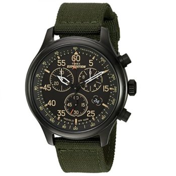 Timex Men's Chronograph Watch Expedition Field Green Canvas Strap TW4B10300