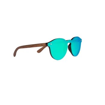 Wooden Foster Style Sunglasses with Flat Green Mirror Lens By Woodies