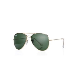 Pro Acme Aviator Crystal Lens Large Metal Sunglasses (Gold Frame/Crystal Green Lens)