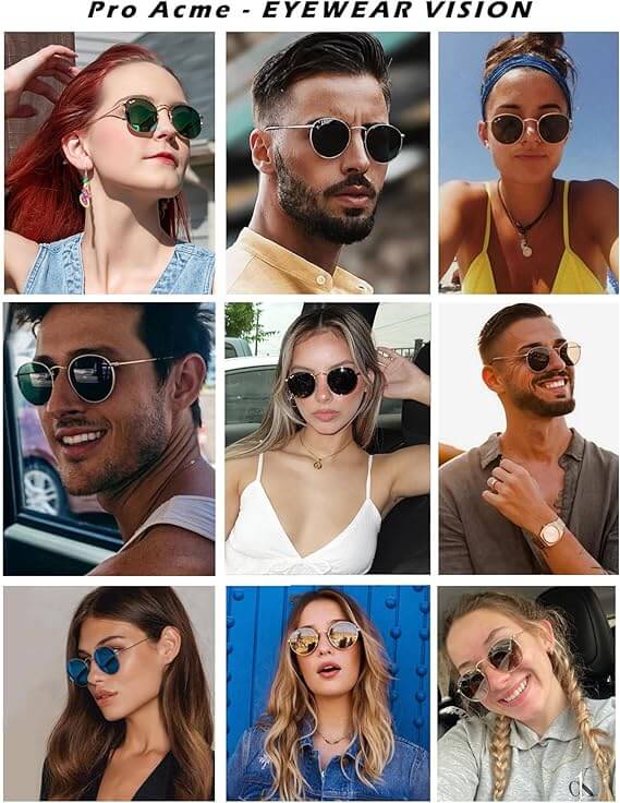 Pro Acme PA3447 Classic Crystal Glass Lens Retro Round Metal Sunglasses,50mm - Brown Gradient Lens4 (1)