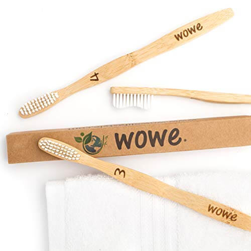 Organic Bamboo Toothbrush Soft BPA Free Bristles, Pack of 4 By Wowe 3