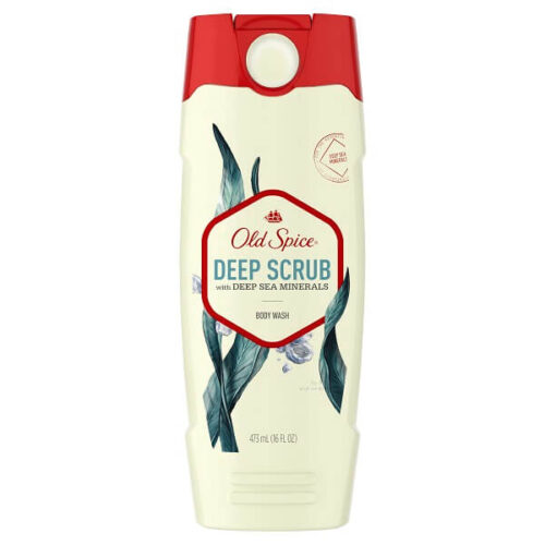 Deep Scrub Old Spice Body Wash for Men with Sea Minerals Scent, 16 Fluid Ounce