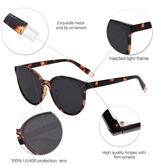 Women Oversized Round Sunglasses By SOJOS 4