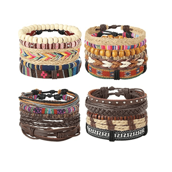 21 Pcs Unisex Leather Adjustable Bracelets