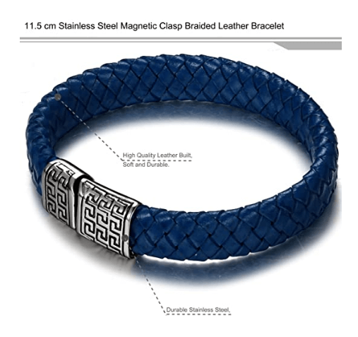 Braided Leather Cuff Bracelet for Men 8 inches 1