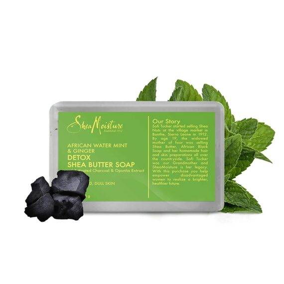 SheaMoisture Detox Shea Butter Bath Soap for Sensitive Skin African Water Mint 8 oz 3