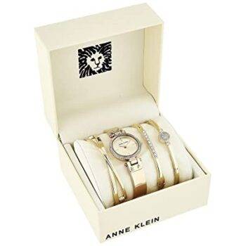 Anne Klein Women's Swarovski Crystal Accented Watch and Bangle Set 1