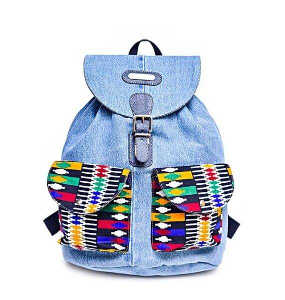 Classic Print + Denim Backpack by Suave