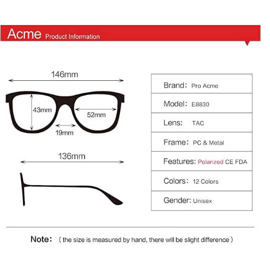 Pro Acme Classic Semi Rimless Polarized Sunglasses with Metal Rivets (1)