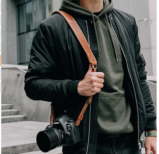 MegaGear Sierra Series Genuine Leather Camera Shoulder or Neck Strap
