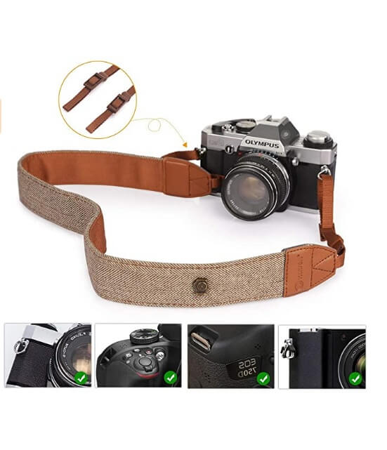 Retro Adjustable DSLR Camera Neck Strap