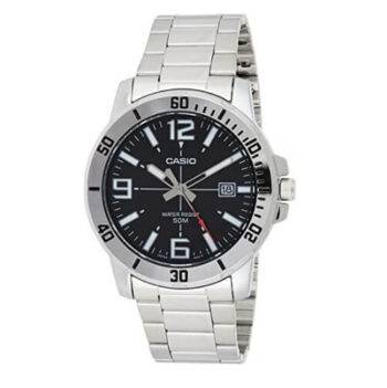 Casio Mens Analog Quartz Watch with Stainless Steel Strap MTP-VD01G-1BVUDF Sliver 2