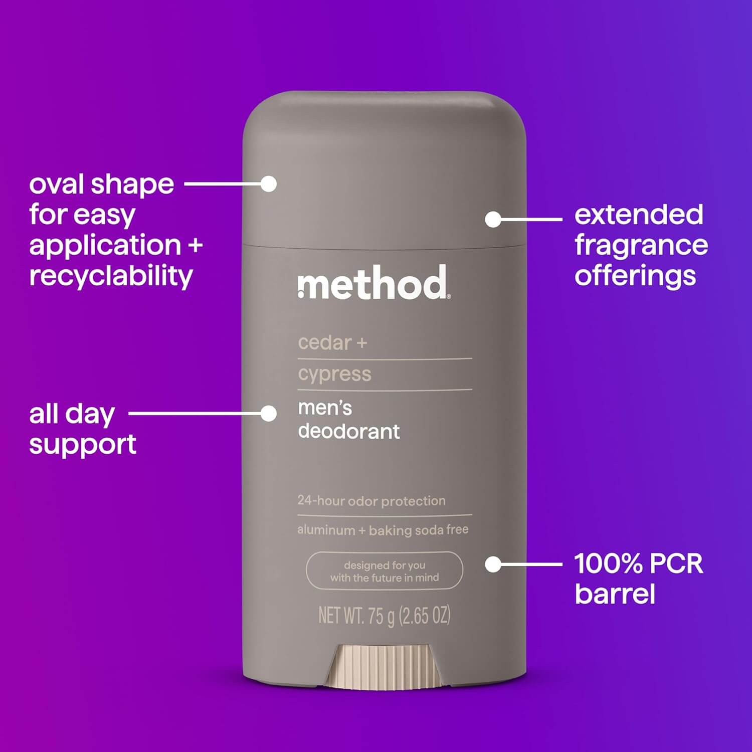 Method Cedar + Cypress Mens Aluminum-Free Deodorant 2.65 Oz 113