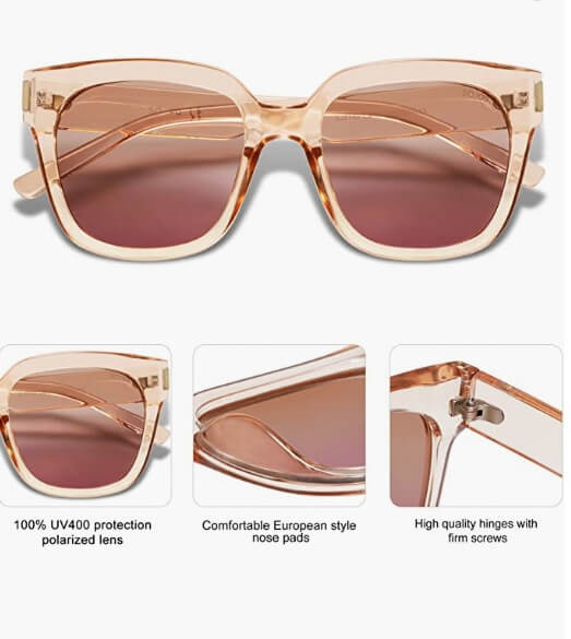 SOJOS Classic Polarized Sunglasses for Women Men Trendy Square Frame SJ2149