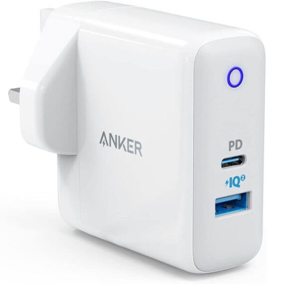 Anker 33W 2-Port Compact USB C Charger with 18W Power Delivery and 15W PowerIQ 2.0
