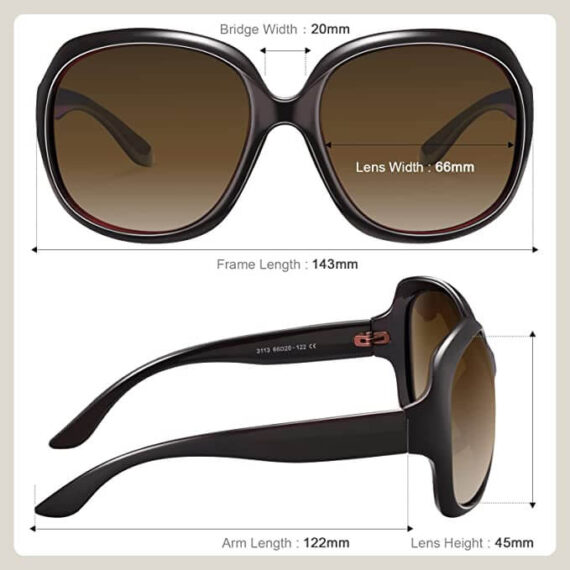 Carfia Classic Oversized Polarized Sunglasses for Women