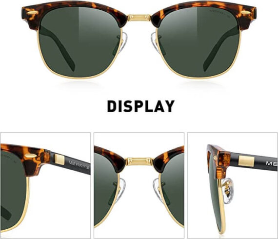 MERRY'S Semi Rimless Unisex Polarized Aluminum Sunglasses 11