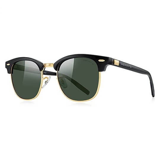 MERRY'S Semi Rimless Unisex Polarized Aluminum Sunglasses