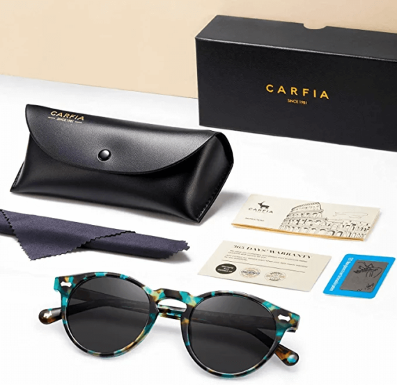 Carfia CA5288 Vintage Round Polarized Sunglasses - Flower frame 1