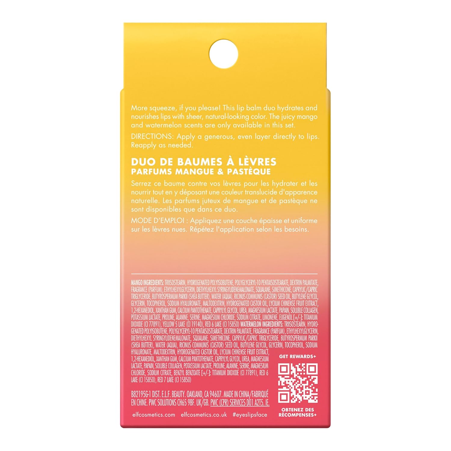 e.l.f. Squeeze Me More Lip Balm Duo - Mango & Watermelon
