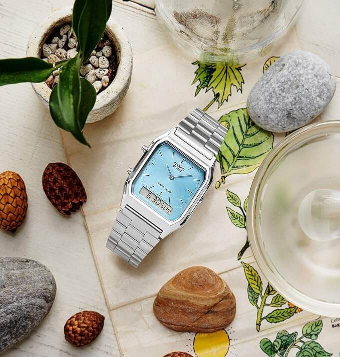 Casio AQ-230A-2A1MQYES Unisex Watch Silver Bracelet (1)