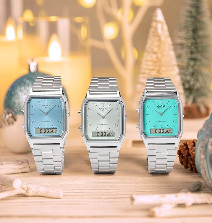 Casio AQ-230A-2A1MQYES Unisex Watch Silver Bracelet (1)