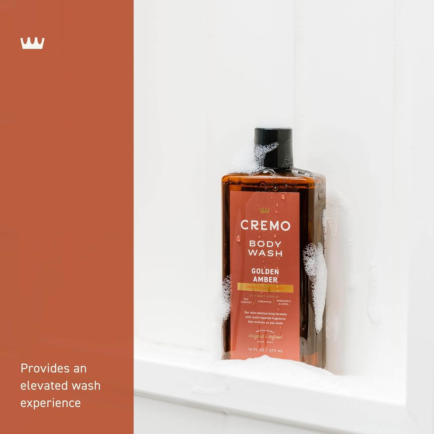 Cremo Golden Amber Body Wash, Tropical & Marine Scent with Red Currant & Pineapple, 16 Fl Oz (1)