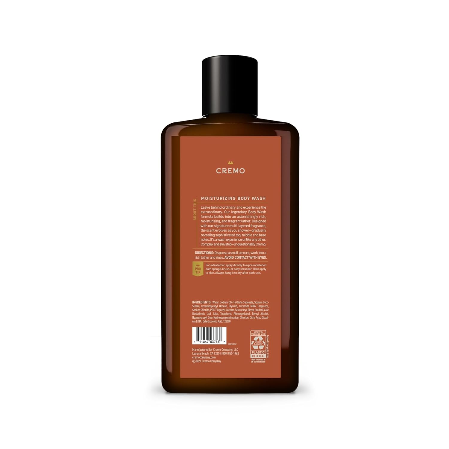 Cremo Golden Amber Body Wash, Tropical & Marine Scent with Red Currant & Pineapple, 16 Fl Oz (1)