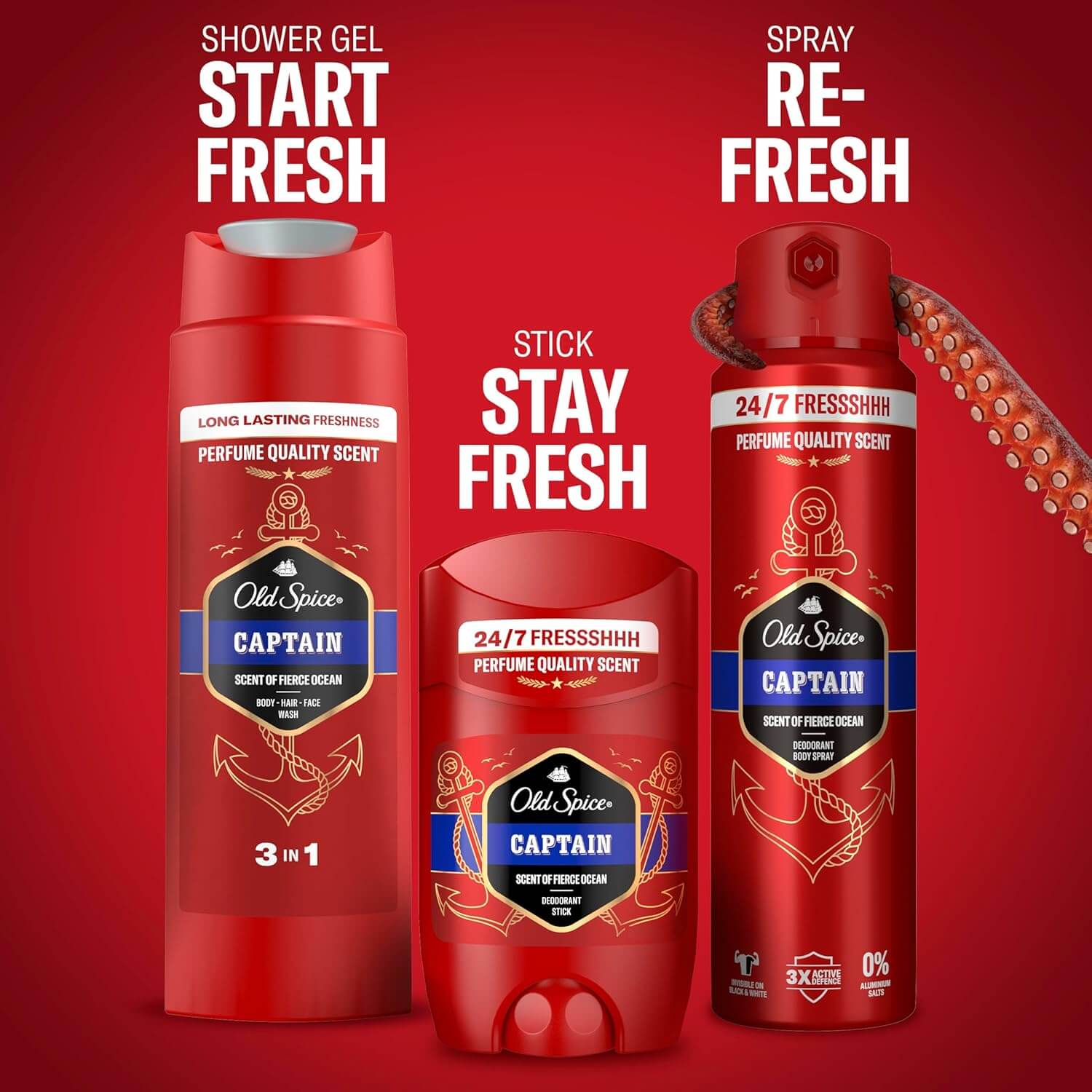 Old Spice Travel Bag Gift Set For Men With Captain Deodorant Stick And Shower Gel3 (1)