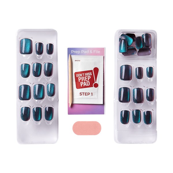 KISS colorFX by imPRESS press-on nails in Better Things green, short squoval shape - view 4