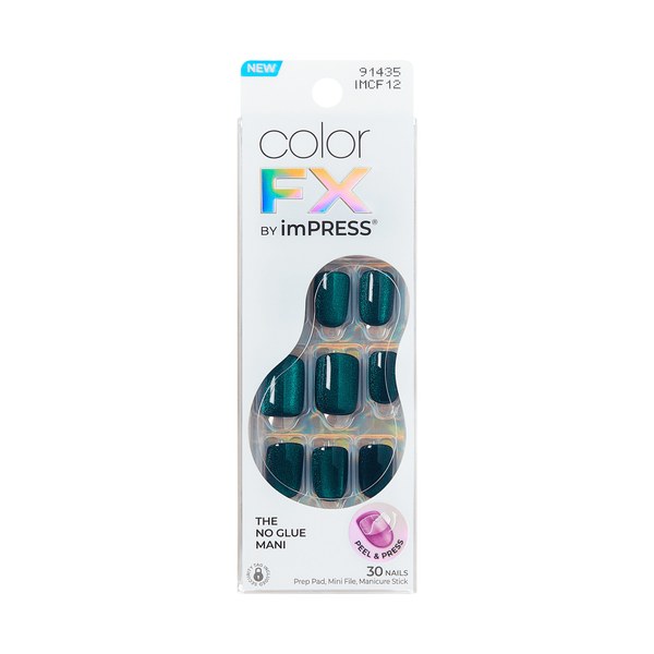 KISS colorFX by imPRESS press-on nails in Better Things green, short squoval shape - view 6