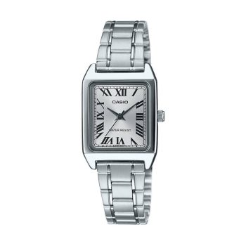 Casio LTP-V007D-7BUDF Women's Watch - Silver Roman Dial & Metal Bracelet