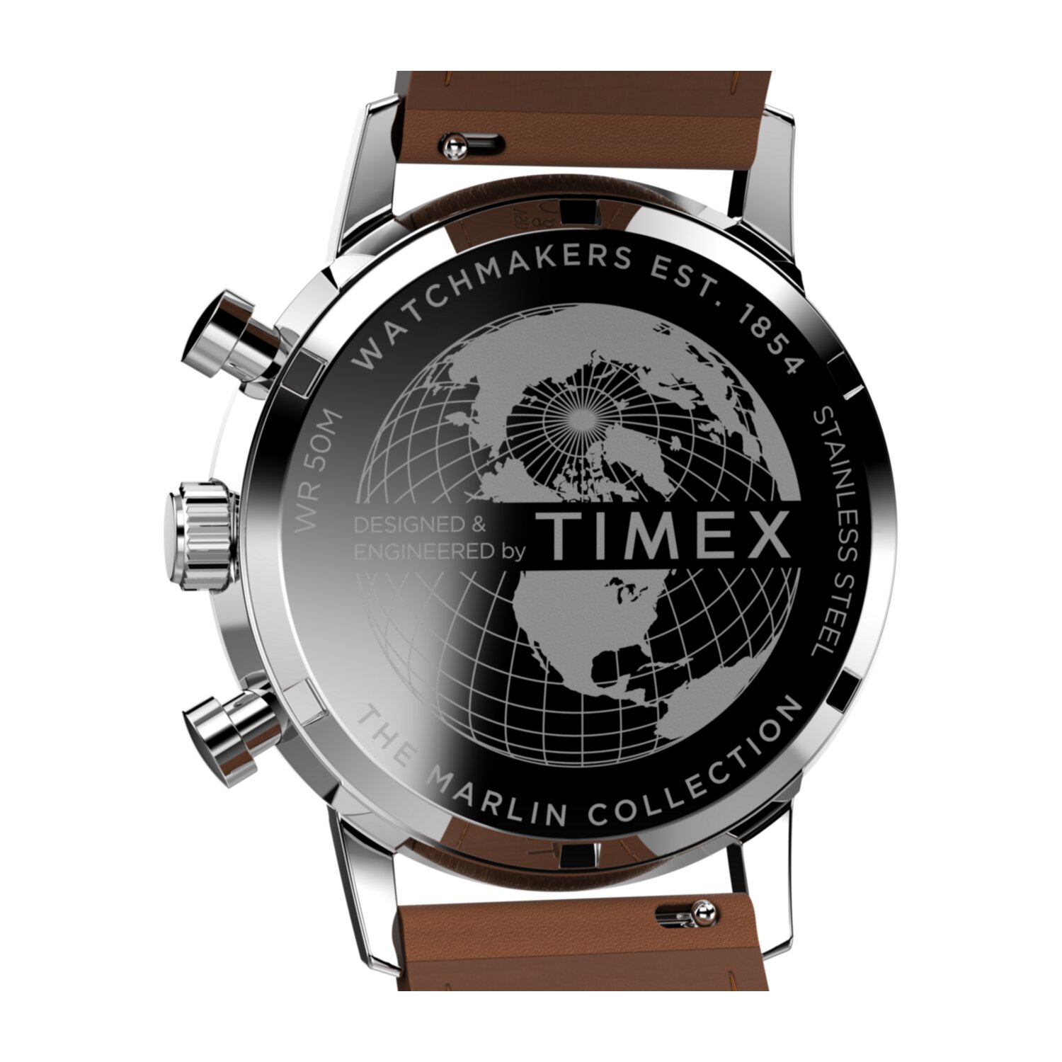 Timex Men's Marlin Chronograph Tachymeter 40mm Watch - Green Dial, Brown Leather Strap (TW2W10100) - view 4