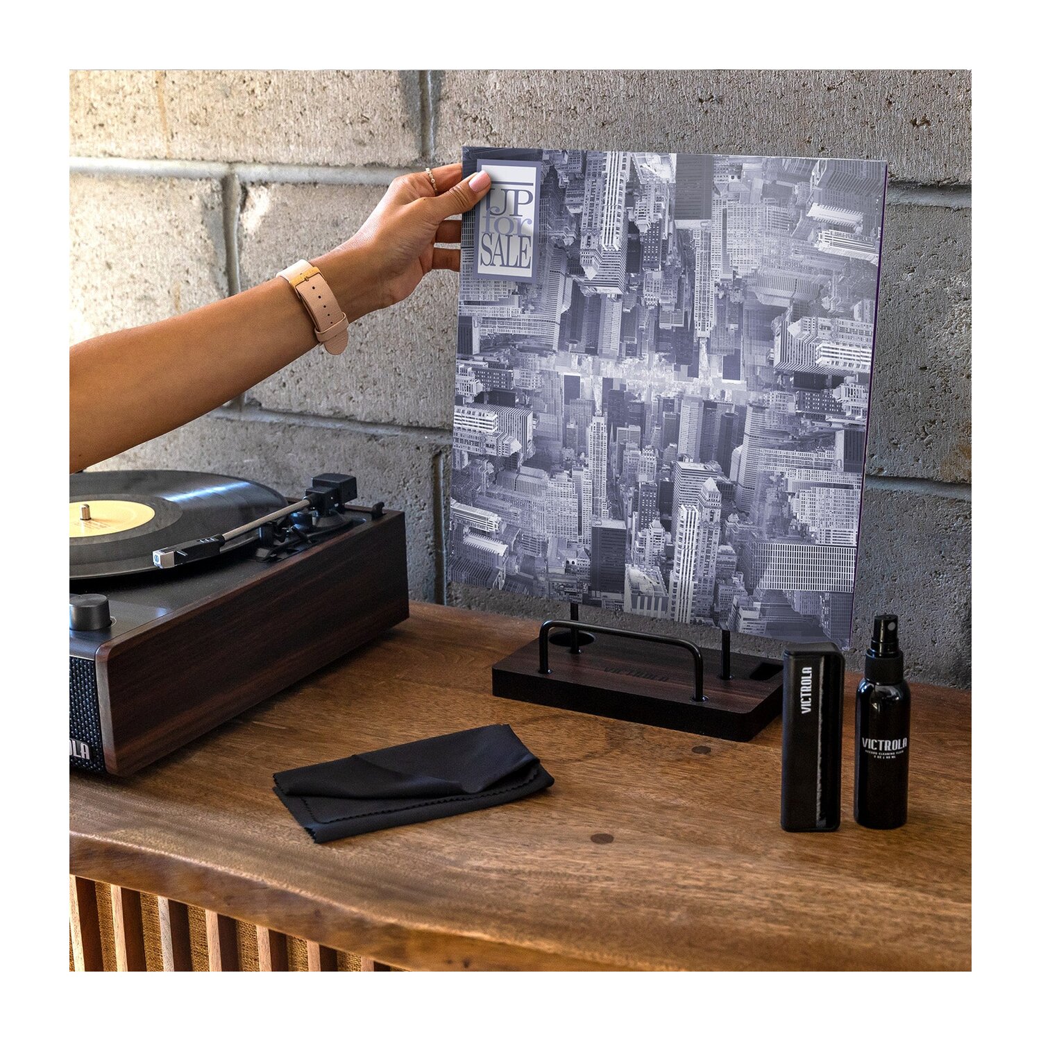 Victrola The Kit Vinyl Record Cleaning Kit and Record Stand - Espresso (VA-55-ESP) - view 2