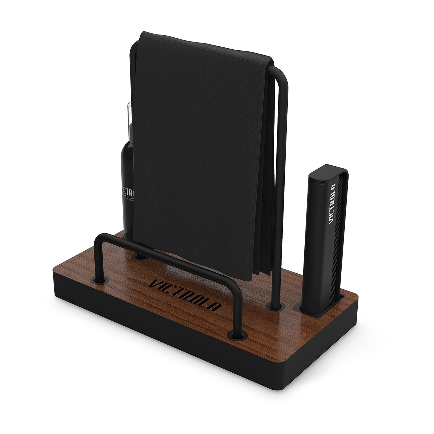 Victrola The Kit Vinyl Record Cleaning Kit and Record Stand - Espresso (VA-55-ESP)